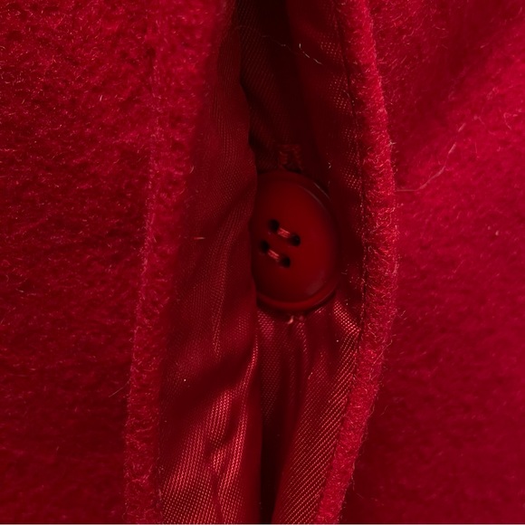 VTG🇺🇸Central Park ILGWU Holiday Christmas Carol Red Wool Long Coat | Sz S - Picture 5 of 16